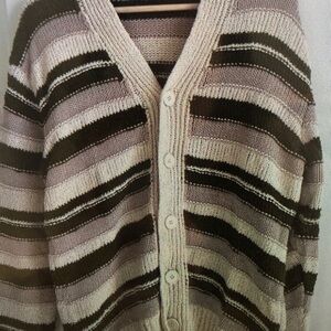 Striped Cardigan Sweater for Men